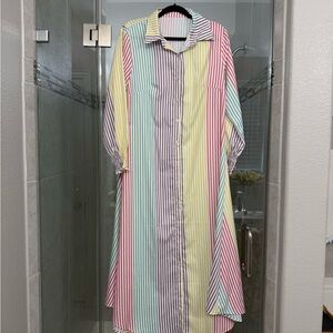 SHEIN Multicolor Striped Midi Dress